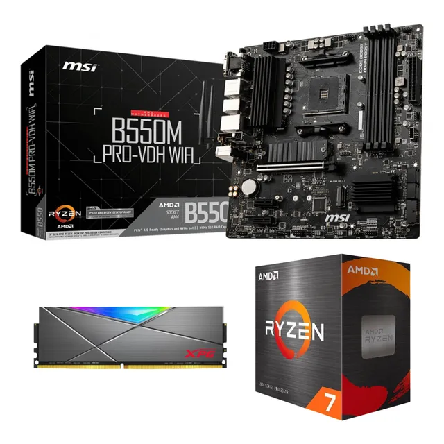 Kit Actualización Ryzen 7 5700g B550m Pro Wifi Bt + 16gb Rgb