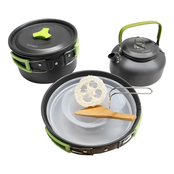 Marmita Set De Cocina Spinit 2 Personas 11 Piezas Pava Funda Color Gris