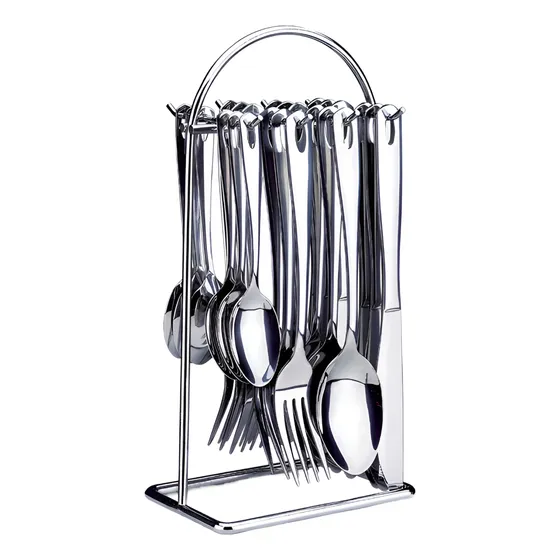 Set Cubiertos X 24 Piezas Con Soporte Metálico Home Elements