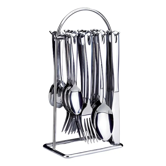Set Cubiertos X 24 Piezas Con Soporte Metálico Home Elements