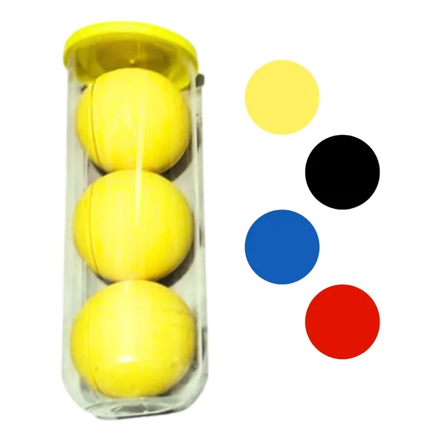 Pelota Pack Set Frontón 3 Pelotas Caucho  + Estuche Plastico