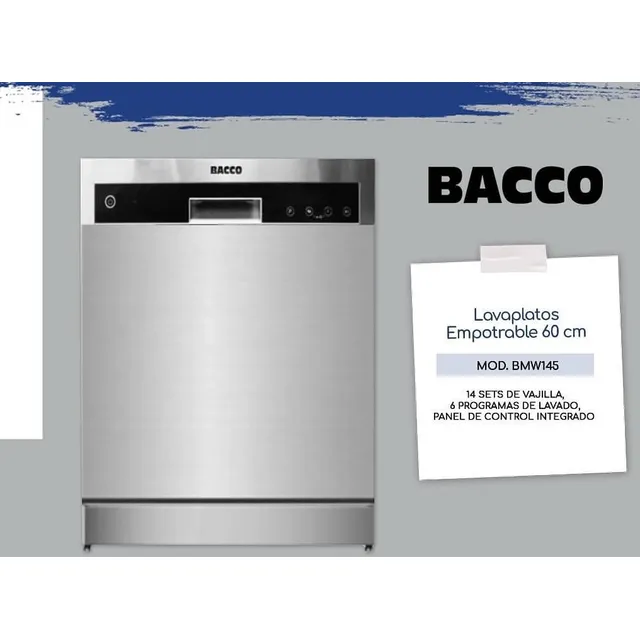 Lavaplatos Automático  Bacco 60cm. Mod. Bdw14s