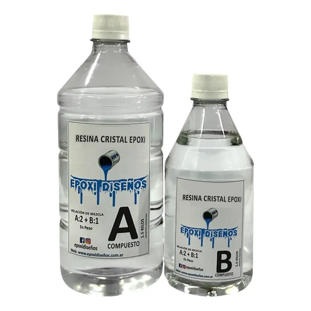 Epoxi Diseños Resina Epóxica Cristal 1.5 Kg Líquida