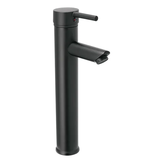 Monomando Alto Para Lavabo, Acero Inox. Foset TBM-47M Negro Acabado Mate