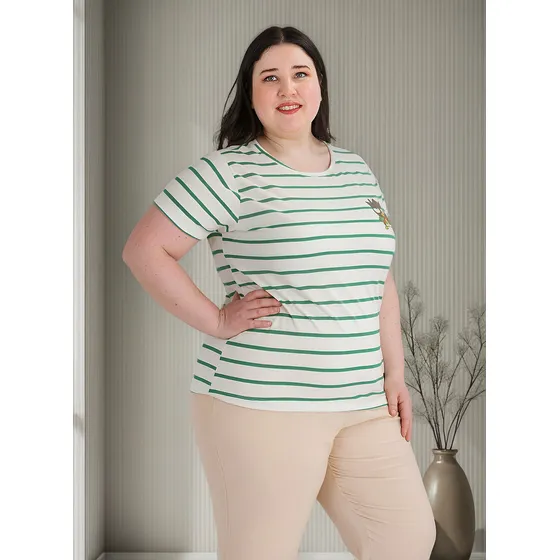 Remera Bonjour - Algodón Rayada T-especial Dama
