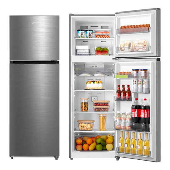 Heladera Midea 368lts Reversible Frio Seco Clase A Inox Dimm