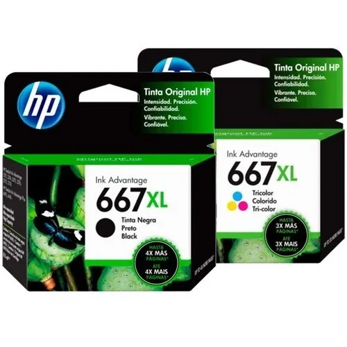 Kit Cartucho HP 667 667xl Deskjet 2776 Black E Color