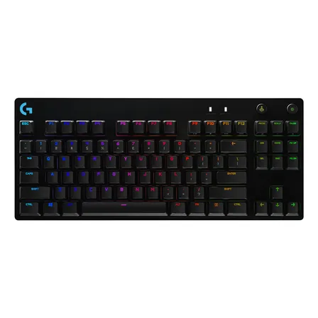 Teclado gamer Logitech G Pro Series QWERTY Romer-G Tactile inglés US color negro con luz RGB