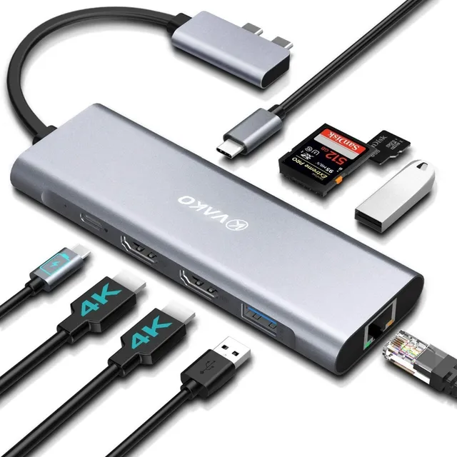 Adaptador Hub Vako Usb C 4k Hdmi Red Para Macbook Pro Air M1