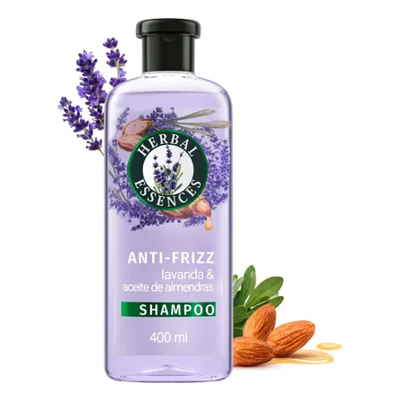 Shampoo Herbal Essences Anti-Frizz Lavanda & Aceite de Almendras,400 ml