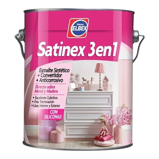  Esmalte Sintético Semibrillo Elbex Satinex Satinado 4l 3en1