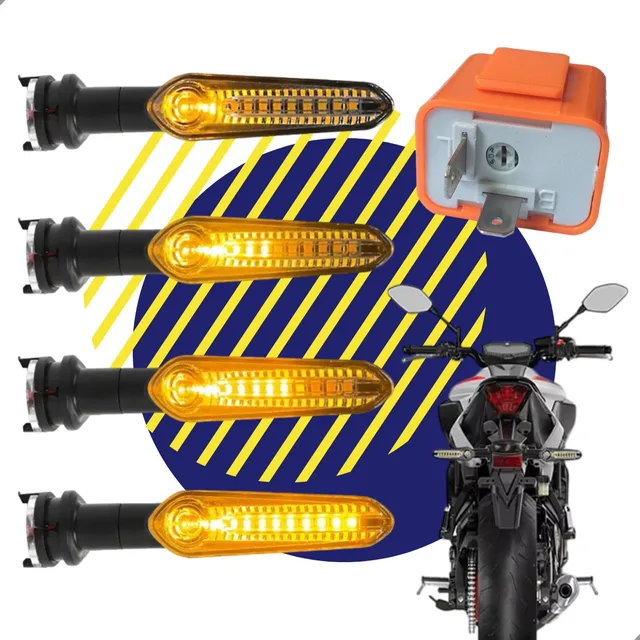 Kit 4 Pisca Led Sequencial Mt03 Mt07 Mt09 Fz150 Fz250 + Relé