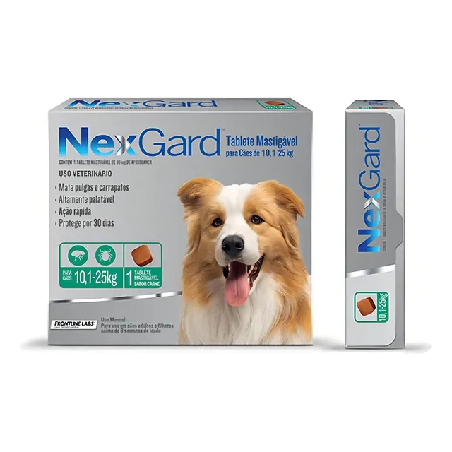 Eliminador de pulgas y garrapatas Nexgard para perros de 10 a 25 kg
