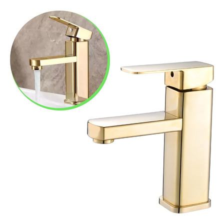 Torneira Misturador Monocomando Banheiro Dourada Super Luxo Cor Dourado Torneira Misturador Monocomando Banheiro Dourada Super Luxo Cor Dourado