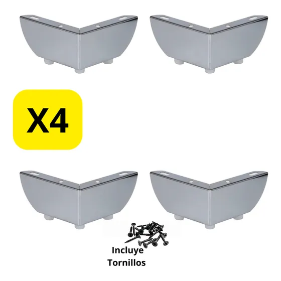 Pata Cromada Para Muebles 5.5 Cm Tipo L (4 Patas)