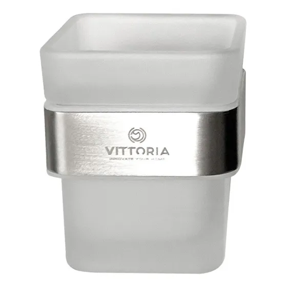 Porta Cepillo Con Vaso Vittoria, Ba4005-l 