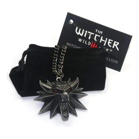 Colar The Witcher 3 Wild Hunt Geralt Rivia Medalhão De Lobo