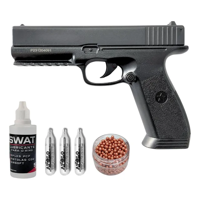 Pistola Co2 Swat Aire Comprimido Réplica Balines Garrafa
