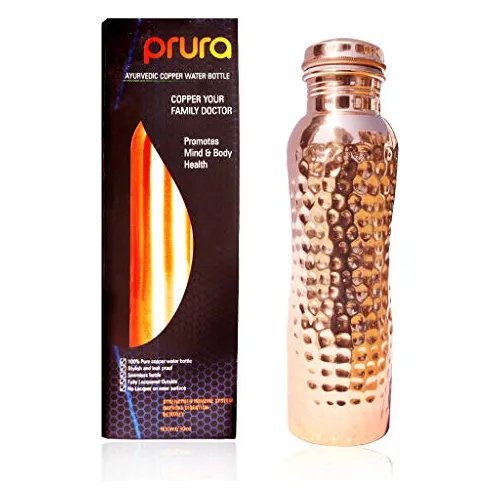 Prura Botella De Agua De Cobre Martillo Puro - Beba Bvpdh