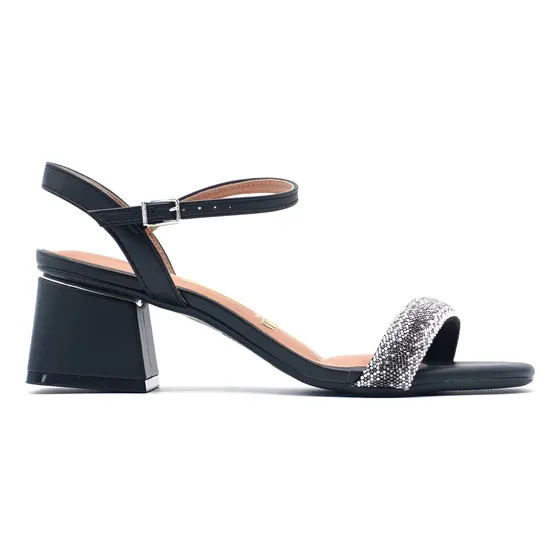 Sandalia Vizzano Taco Bajo Con Glitter De Fiesta Mujer.