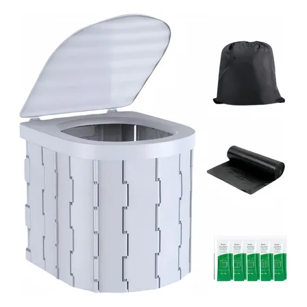 Baño Plegable Portátil Para Camping + Bolsas Y Endurecedor