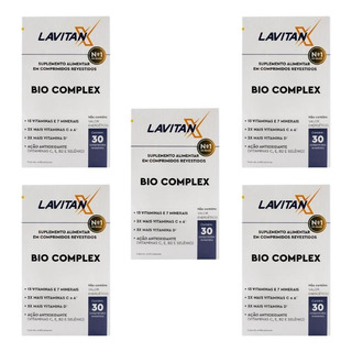 Kit Bio Complex Lavitan Com 5 Uni De 30 Comprimidos Cada Sem Sabor Kit Bio Complex Lavitan Com 5 Uni De 30 Comprimidos Cada Sem Sabor