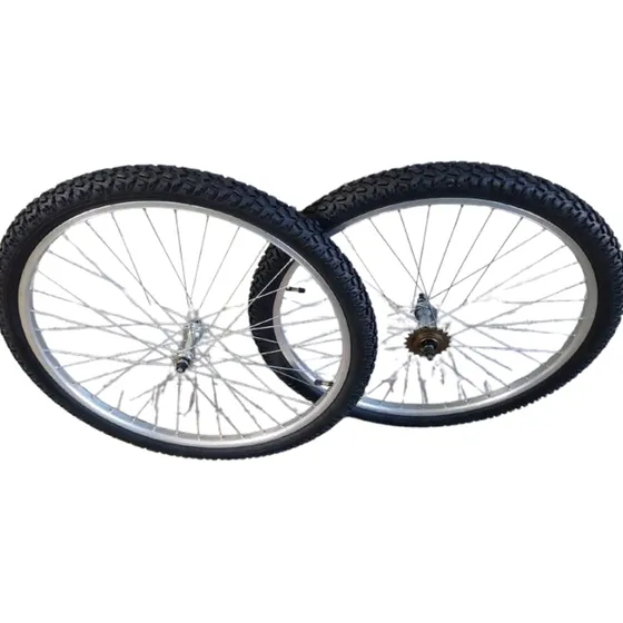Kit Ruedas Completas Rodado 26 Mtb Con Piñón Y Cubiertas