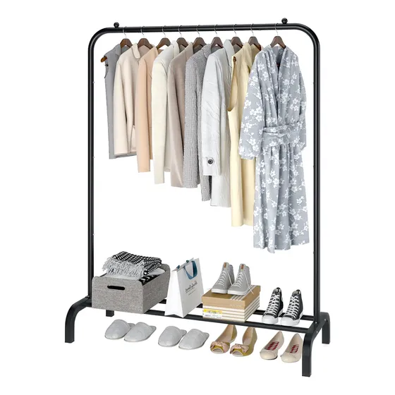 Perchero De Metal Portátil Para Colgar Ropa 110 Cm Negro