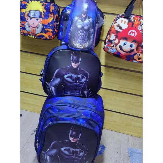 Maleta Morral De Batman Con Lonchera Y Cartuchera 