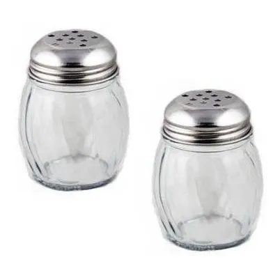 Nuevo 6 Oz. Ounce Juego 2 Salsera Cristal Tapa Perforada