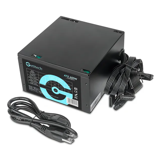 Fuente de Poder Getttech 600W ATX 12V Ver 2.0 con Conectores SATA y Molex para PC Gamer GFS 60020 01