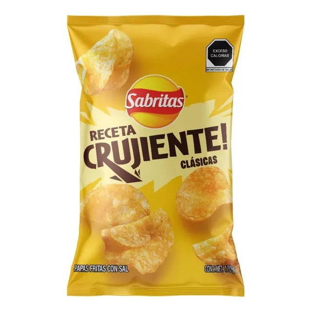 Papas Sabritas Receta Crujiente Clásicas 170 G 5 Pzas
