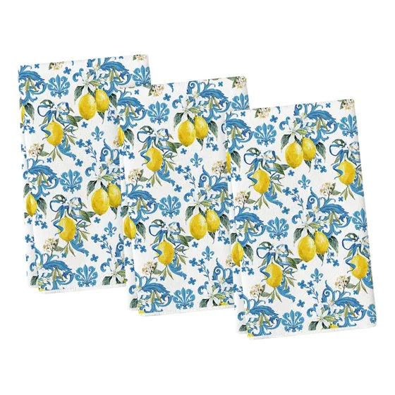 Artoid Mode Juego 3 Toalla Cocina Verano Flor Azul Limon 18