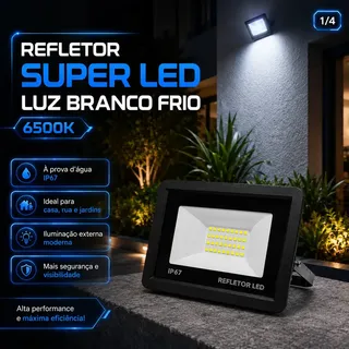 Verunto Kit 4 Refletores Super Led 200w Holofote Bivolt Ip67 Prova D'