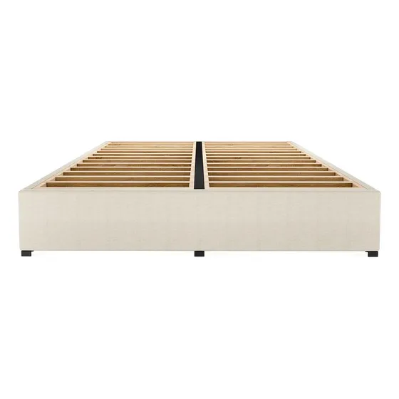 Base Cama Box Recamara Magna King Size Madera Tapiz Beige