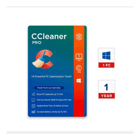 Ccleaner Professional Licencia 1 Año [ Código Digital ] 1 Pc