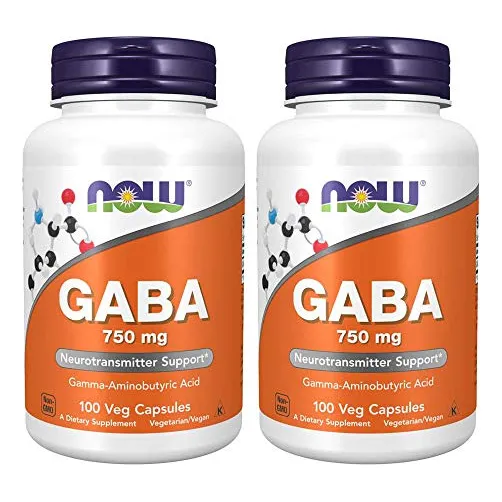 Now Gaba 750 Mg, 100 Cápsulas V (paquete De 2)