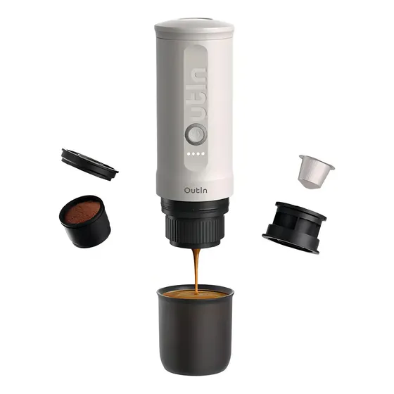Cafetera Espresso Portátil Outin, Recargable, 80 Ml Color Blanco