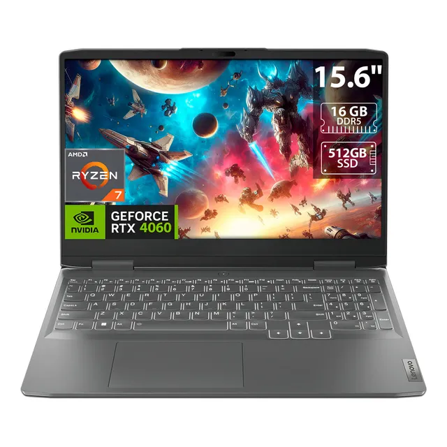 Laptop Lenovo: Amd Ryzen 7, 16gb, Ssd 512gb, Rtx4060, Inglés