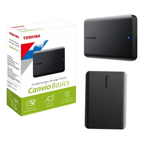 HD Externo Portátil Toshiba Canvio HDTB520XK3AA 2TB preto