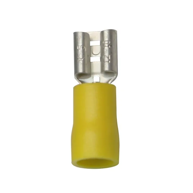 Terminal Enchufe Hembra Tipo Faston Amarillo Mayoreo 1000pza