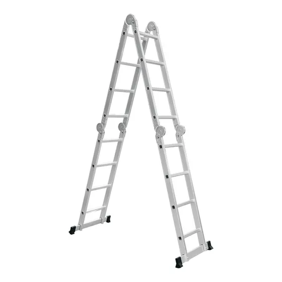 Escalera Multiposición 16 Peldaños 200 Kg Truper 101906 Color Plateado