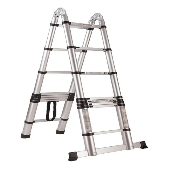 Escalera Tijera Homex 3.8 Metros- Alta Calidad Y Estabilidad Plateado