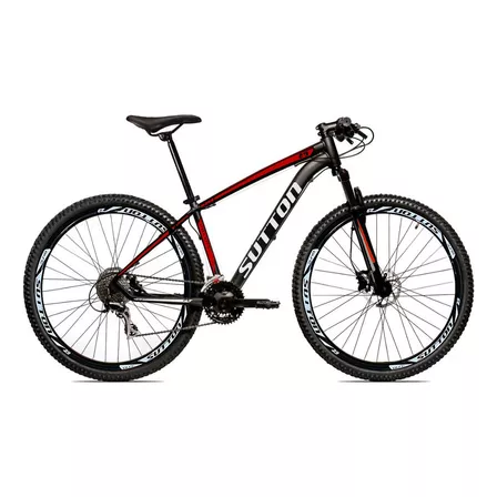 Bicicleta Aro 29 Sutton Half Freio A Disco Bike 24v Cor Preto/Vermelho/Branco Tamanho do quadro 19