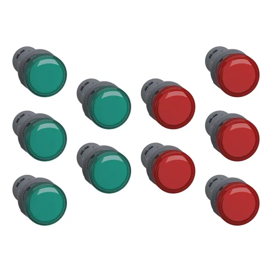 5 Botones Verdes 5 Rojos 110v Ac Schneider