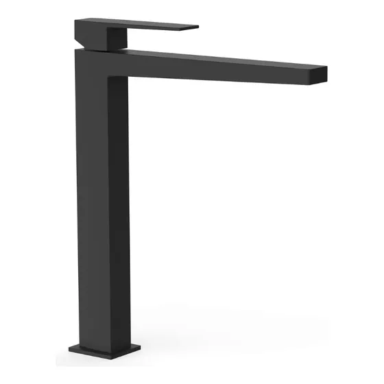 Grifo Griferia Negro Caño Alto Lavamano Acero Inoxidable