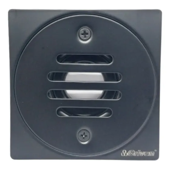 Desague Centro Piso Uniflow Acero Inoxidable 10x10cm Negro