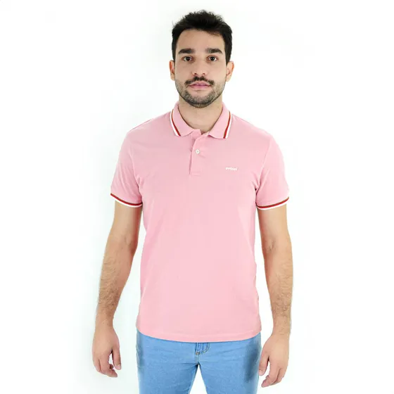 Camisa Polo Colcci Com Detalhes Rosa - Masculino
