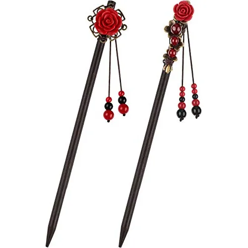 2 Piezas Palillos De Pelo Chino Para Mujeres Retro De Xcq5t