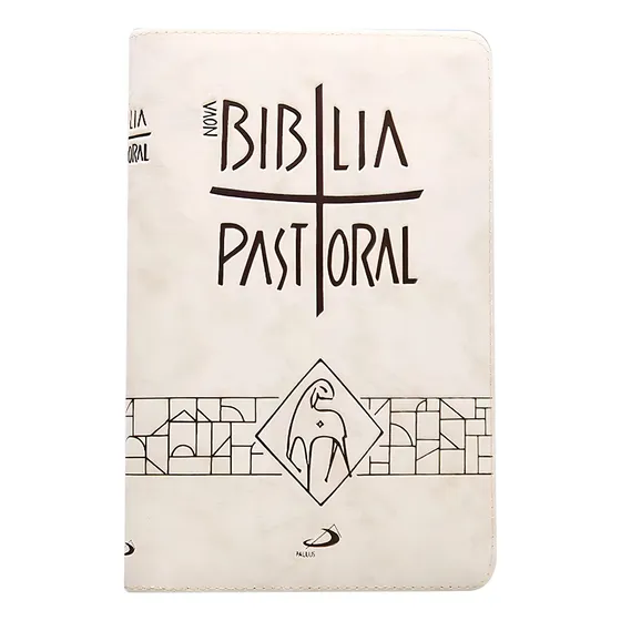Bíblia Sagrada Pastoral Média Zíper Creme